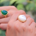 agate pearl ring big