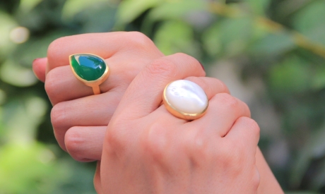 agate pearl ring big