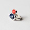 cobalt & coral ring simple