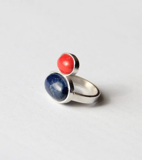 cobalt & coral ring simple